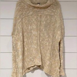 Free People Knit Yellow and Grey Marled Oversized Sweater Size XS